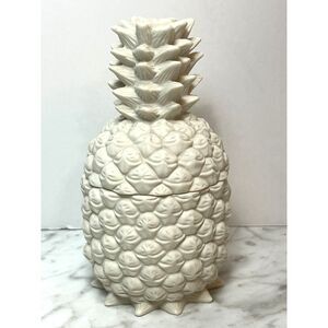 Partylite Ceramic Pineapple Figural Jar Canister Trinket Candle Holder 6" Tall